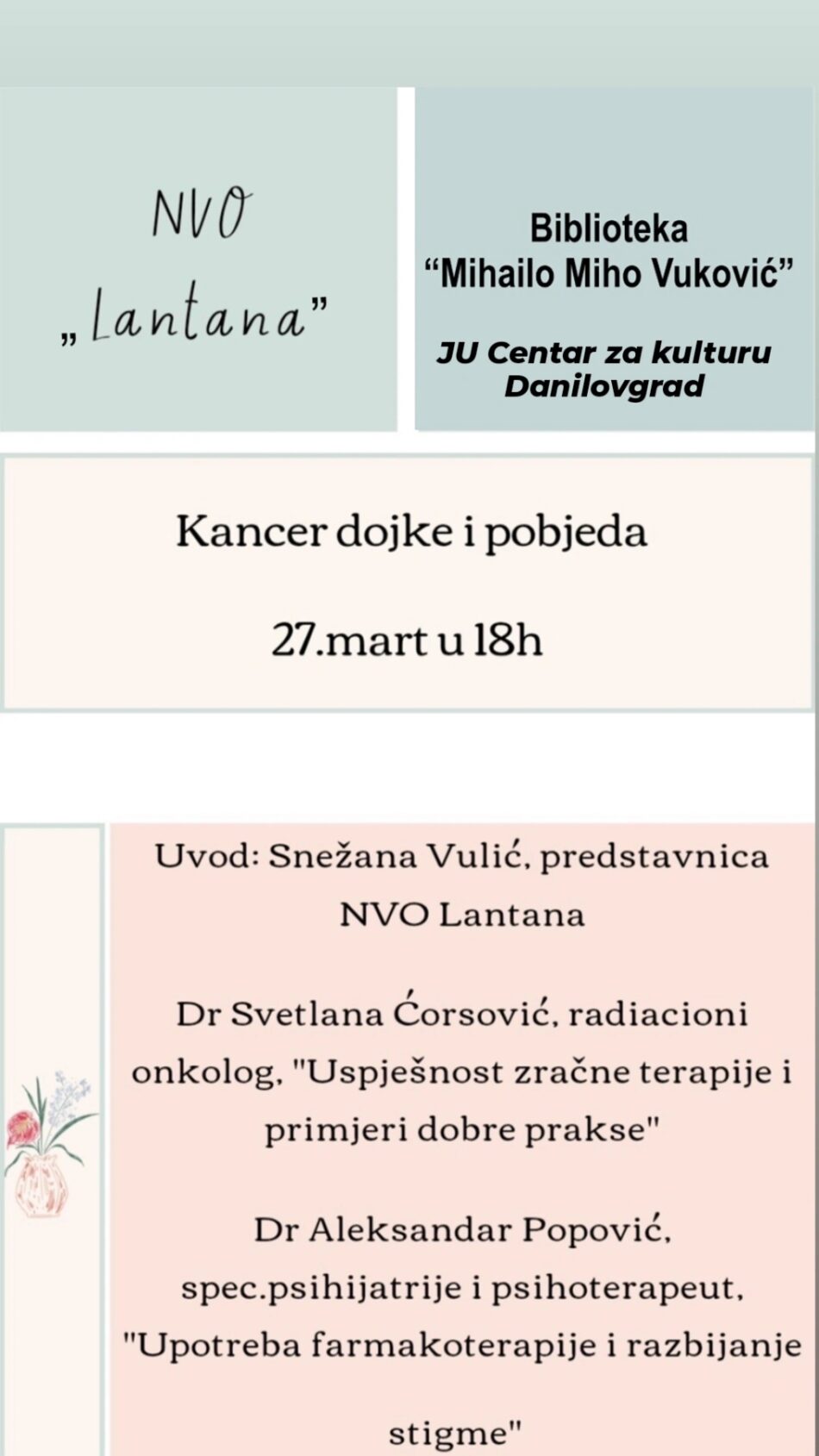 Predavanje na temu ,,Kancer dojke i pobjeda“