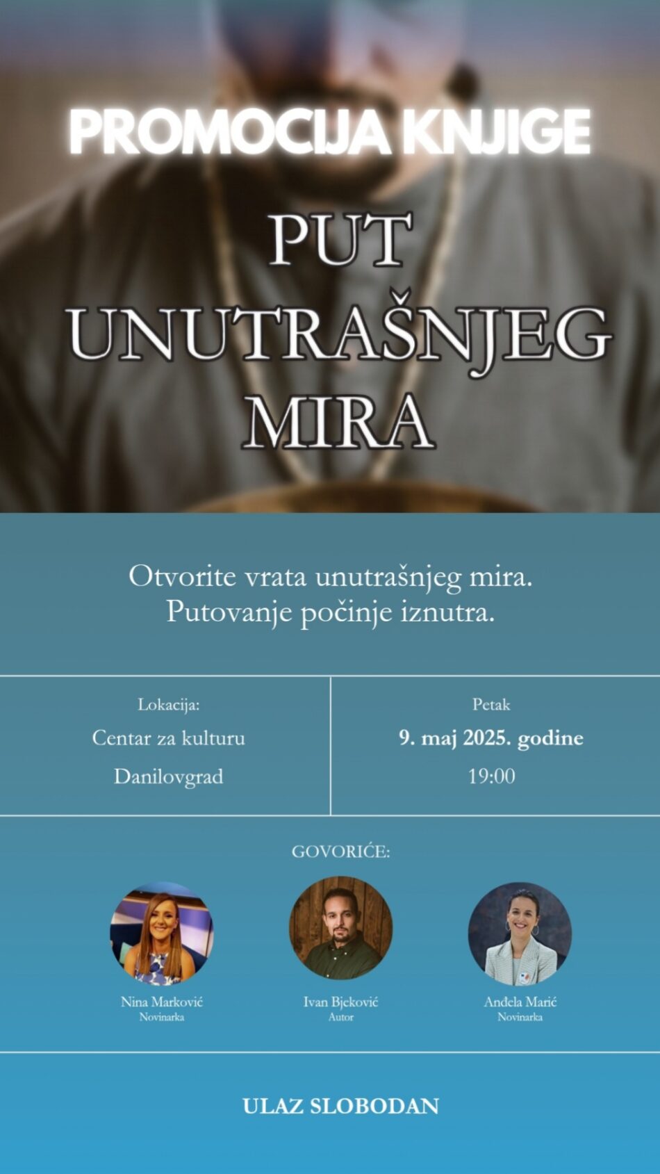 Predstavljanje knjige  Ivana Bjekovića ,,Put unutrašnjeg mira”